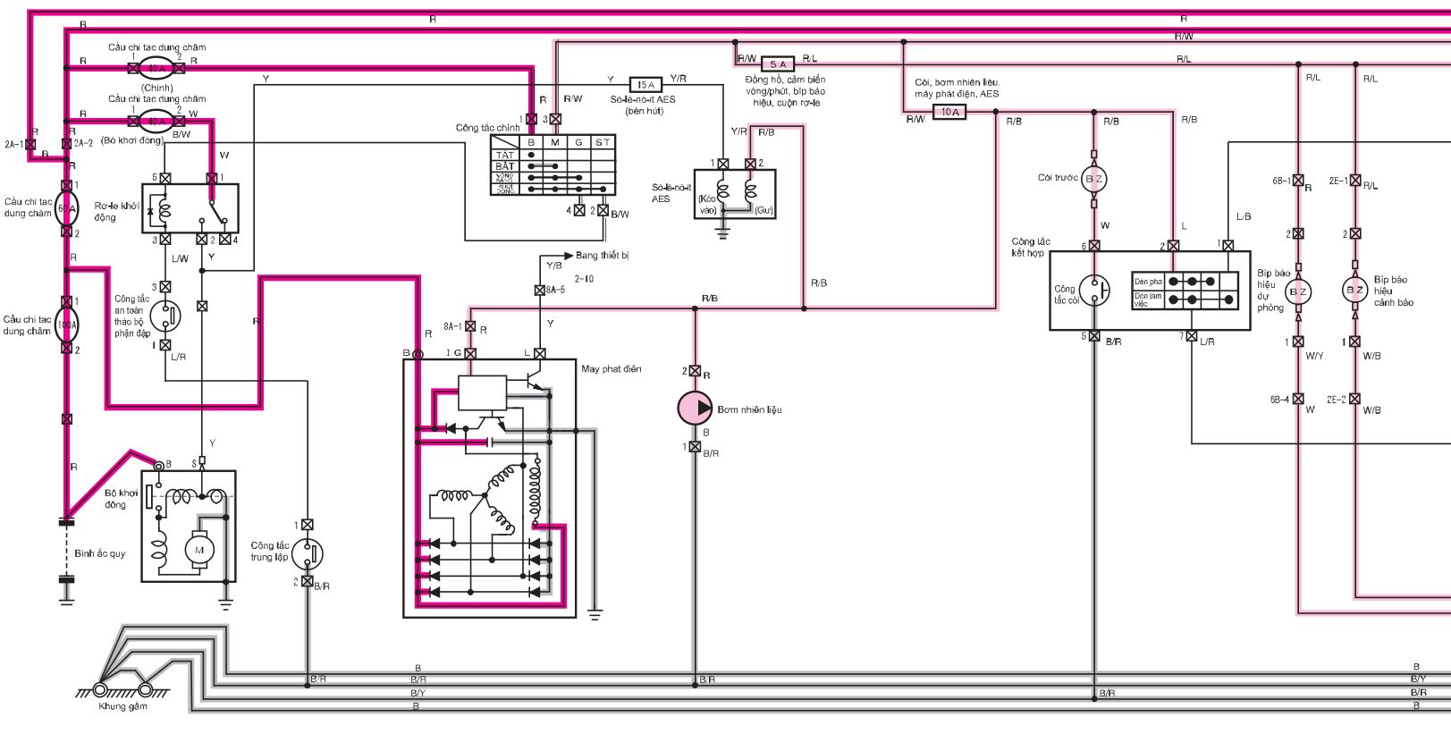 sơ đồ mạch điện máy gặt Kubota DC70